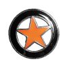 535910 - LONE STAR PIN, BLACK ORANGE