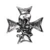 535929 - SKULL N CROSSBONES W/CHOPPER CROSS PIN